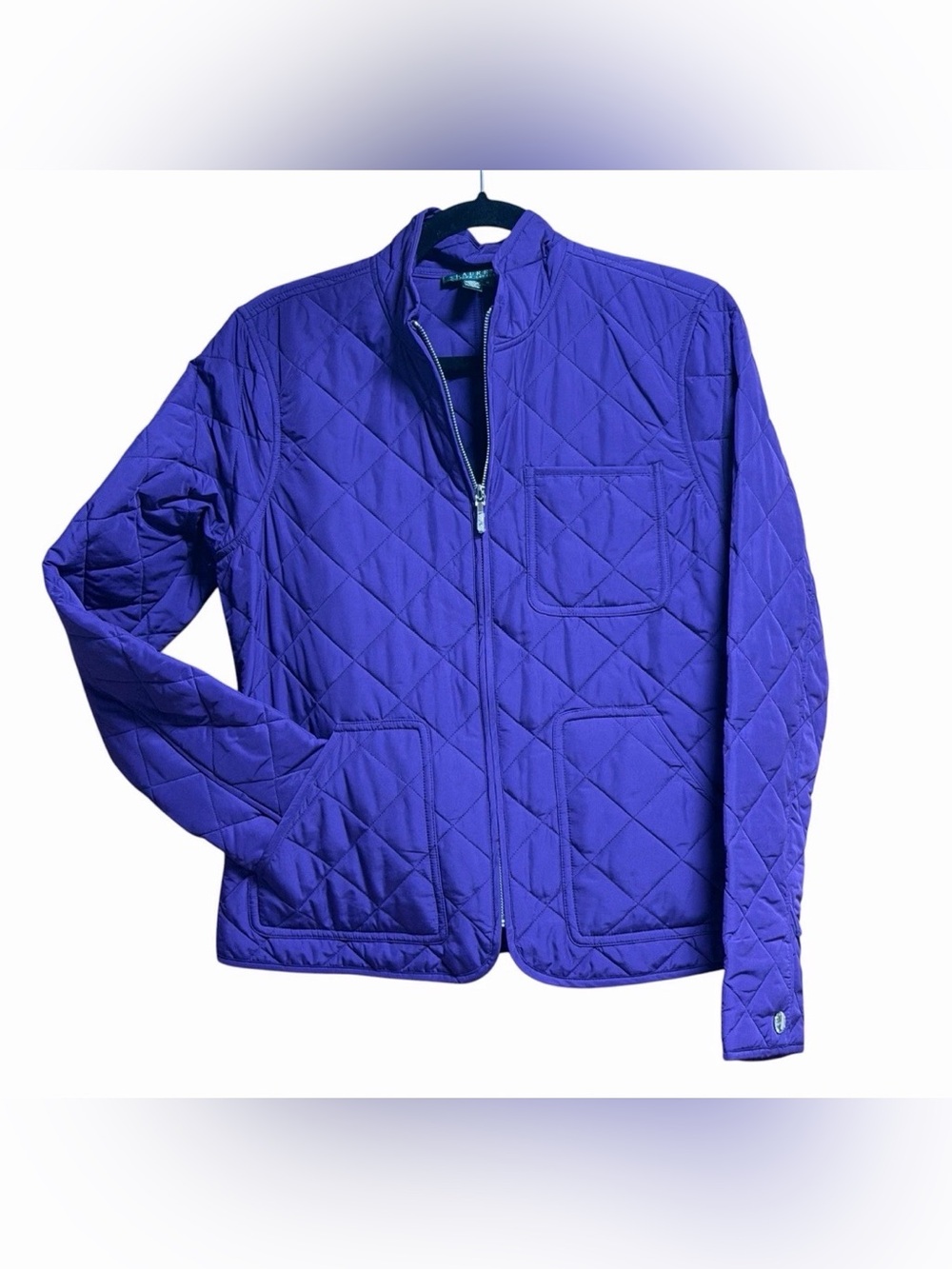 NWT Lauren Ralph Lauren Purple Quilted Jacket Size M Equestrian Coat
